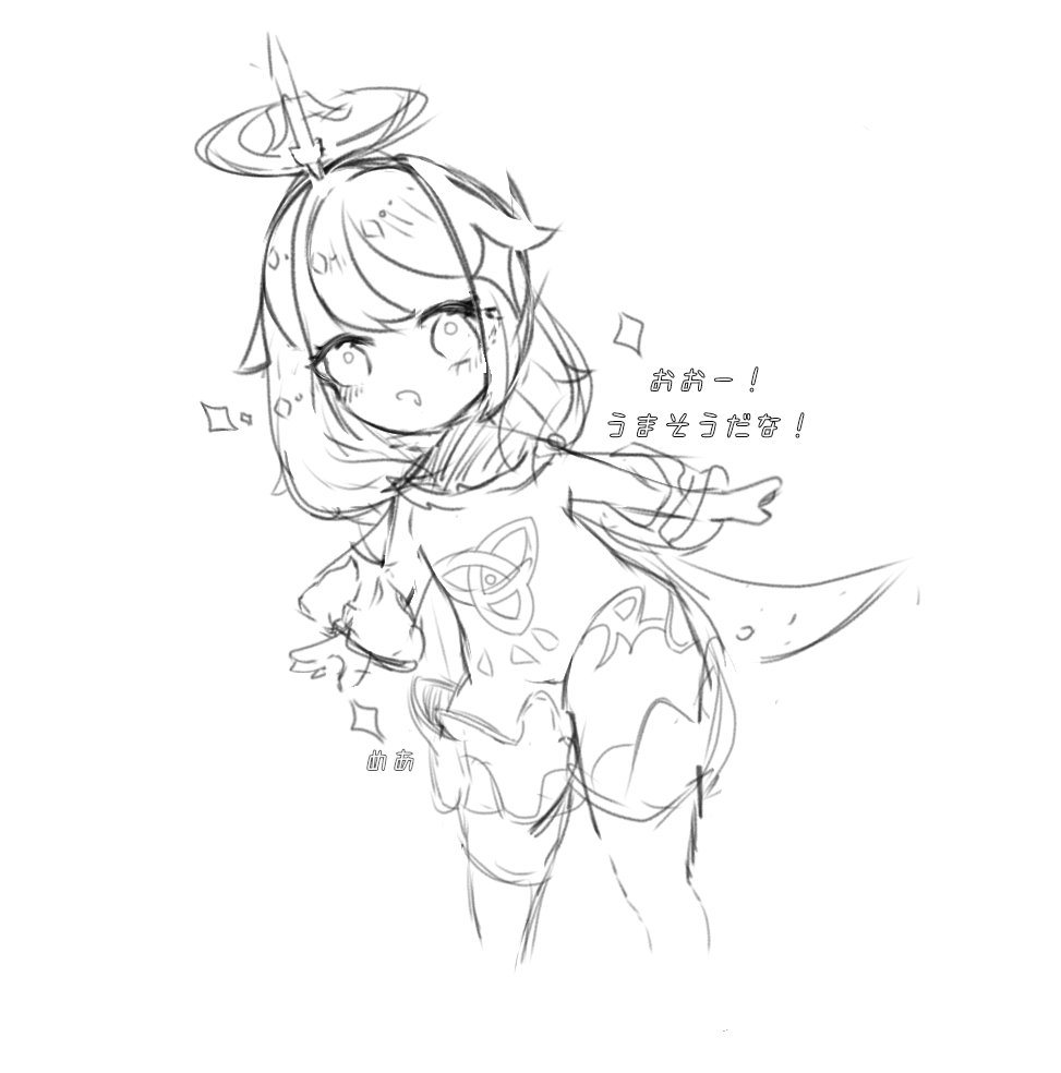 パイモン描いてみた 原神イラスト ラフ Ibispaint