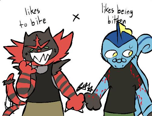 likes to bite x likes being bitten