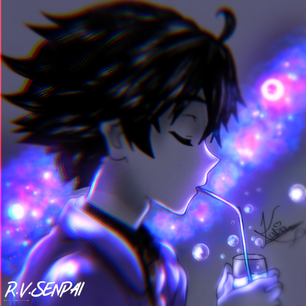 Anime Boy Glowart Galaxy