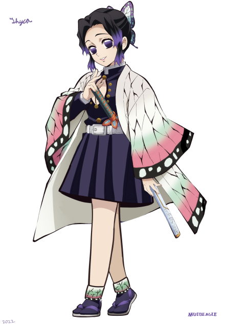 shinobu kocho wearing a difrent uniform