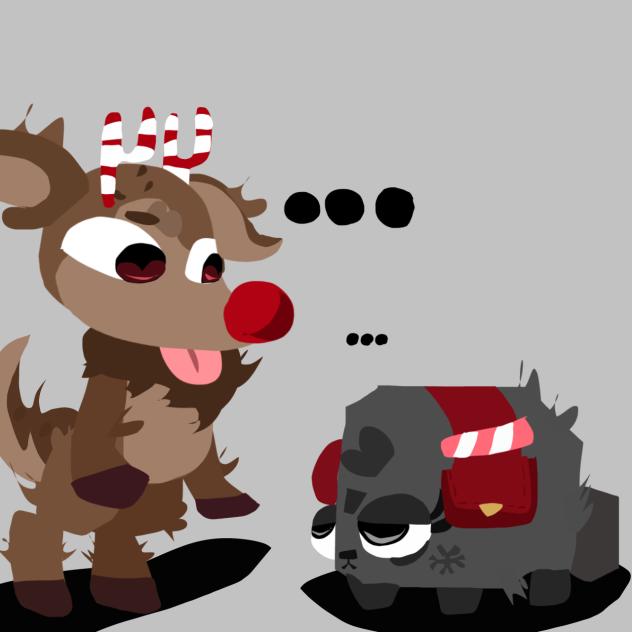 Rudie and coal staring contest lol