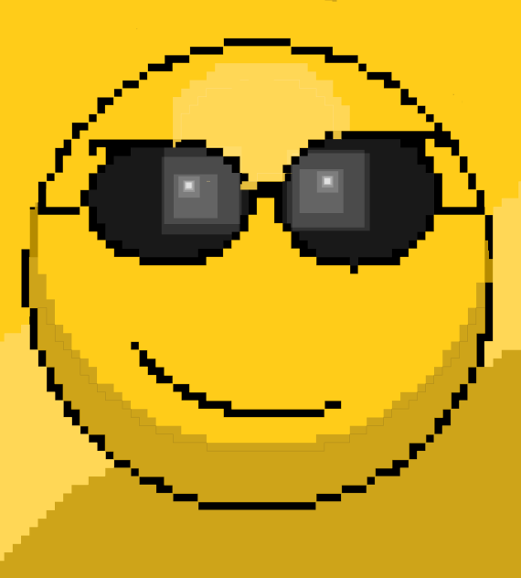 Pixel art Cool emoji Drawing 😎😎