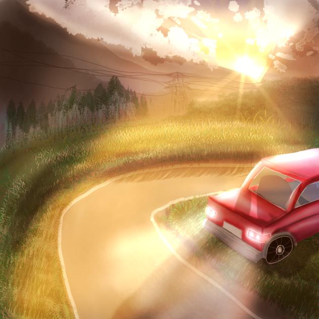 Sunset Road trip - ibisPaint