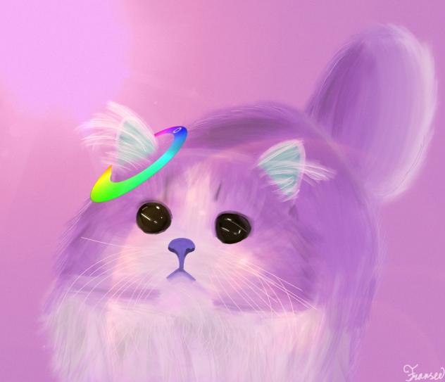 Purple boba cat💜🐈