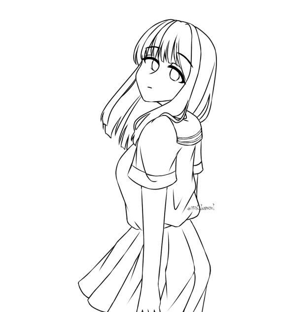 Girl 2 (for coloring)