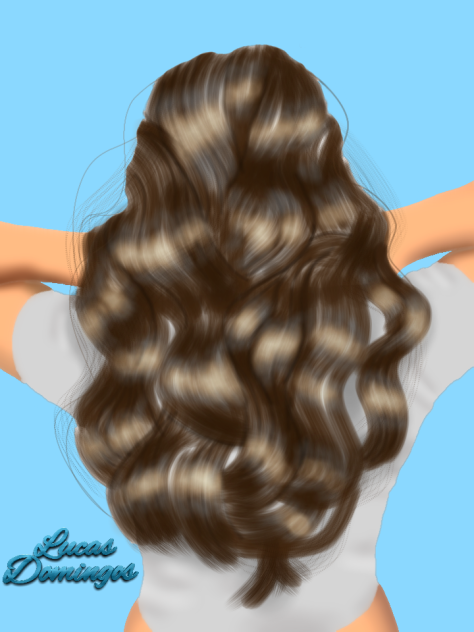 desenho, cabelos.