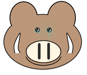 イノシシのイラストを描きました。