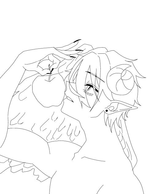 林檎と悪魔(塗り絵バージョン)