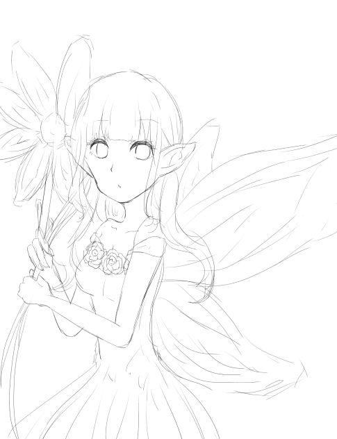 花の妖精 線画