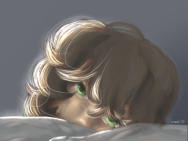 Ocean blue (green) eyes looking in mine