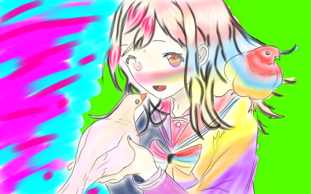 Half human half rainbow