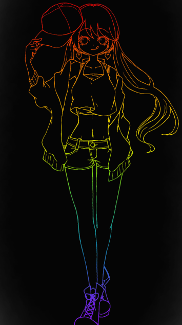 girl background rainbow