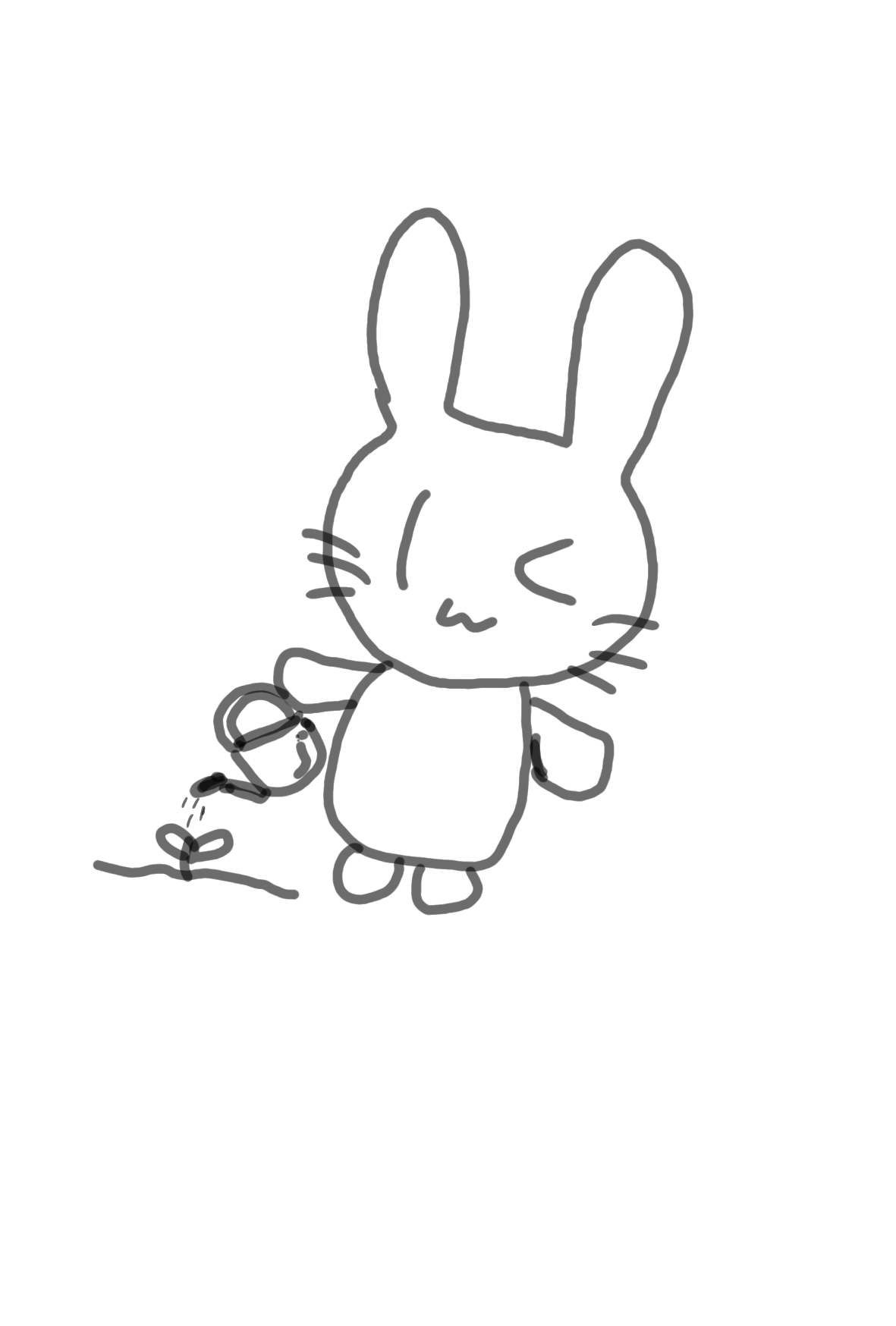 水やりうさちゃま Ibispaint