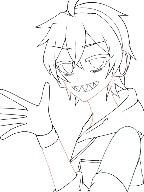 シャケさん　線画