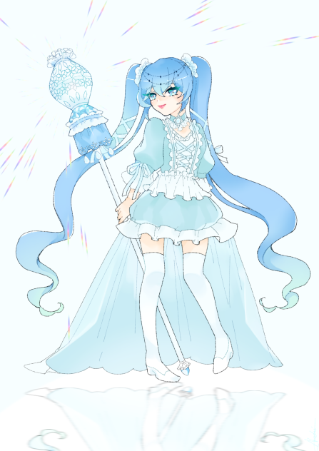 白と水色の魔法少女