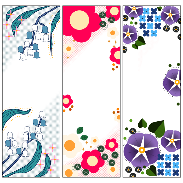 Flower Themed Bookmarks Transparent ibisPaint