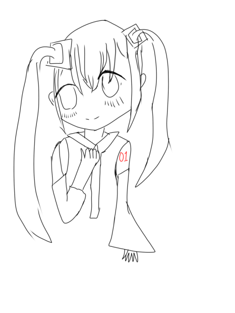初音ミク（線画)