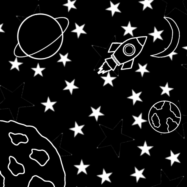 black and white space