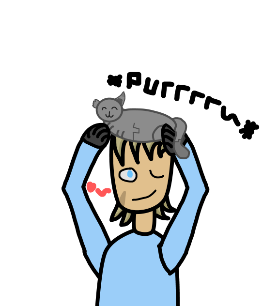 Showing some love to his robot kitty