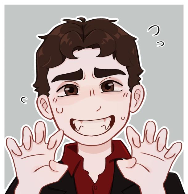 He's trying his best to be scary