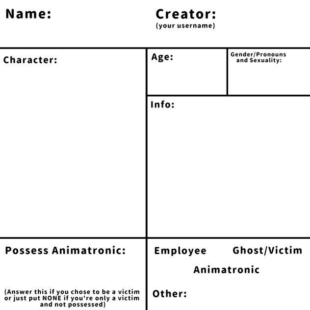 I'm Sorry character entry