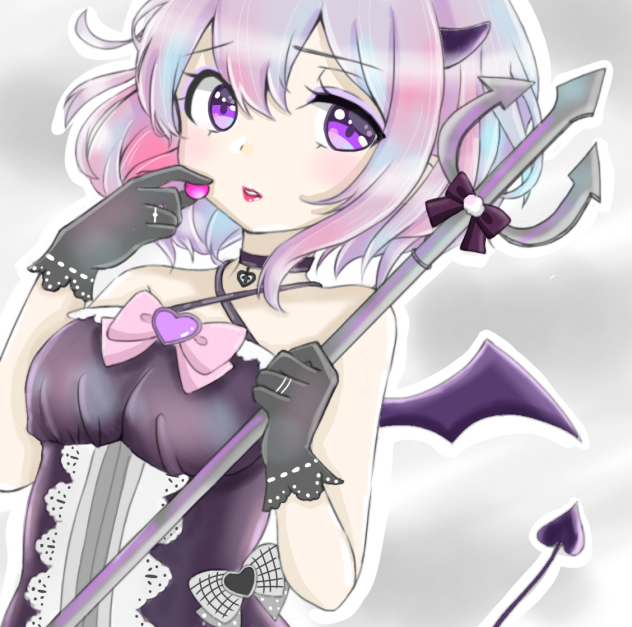 塗り絵 可愛い悪魔ちゃん