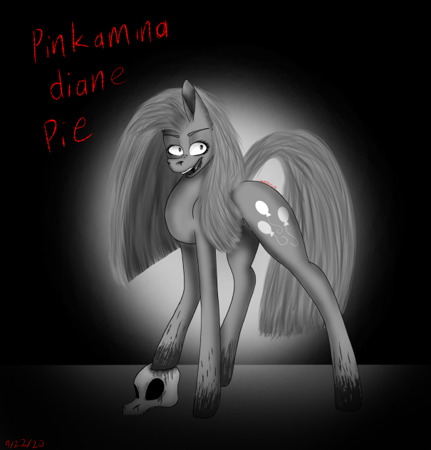 Pinkamina diane pie (black and white)