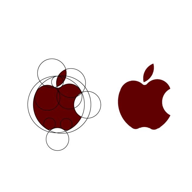 The apple logo can be made with circles