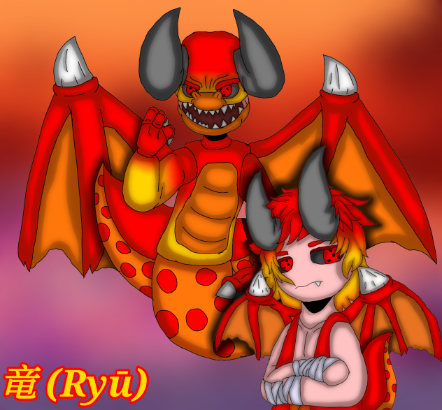 竜 (Ryū) - Fire Dragon God - My OC