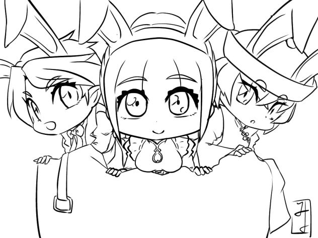 Happy Easter line art