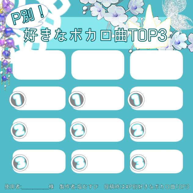 P別！好きなボカロ曲TOP3