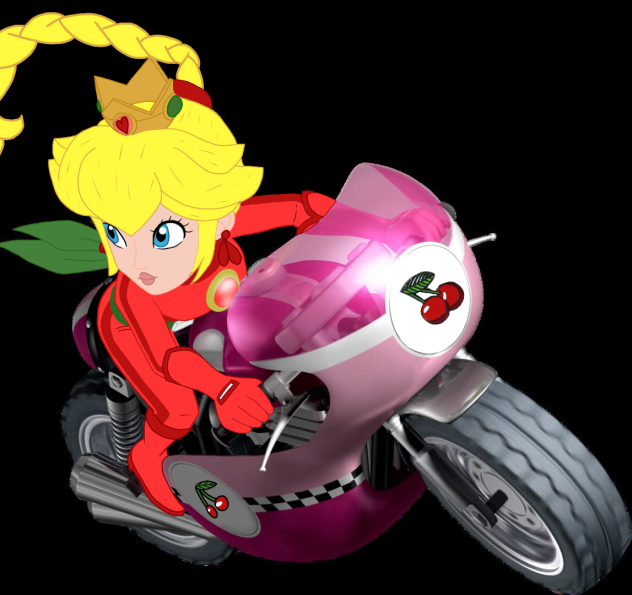 Cherry on her mach bike