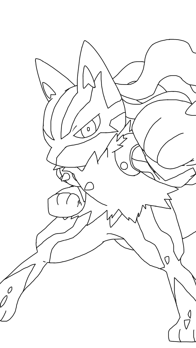 メガルカリオ、線画 - ibisPaint