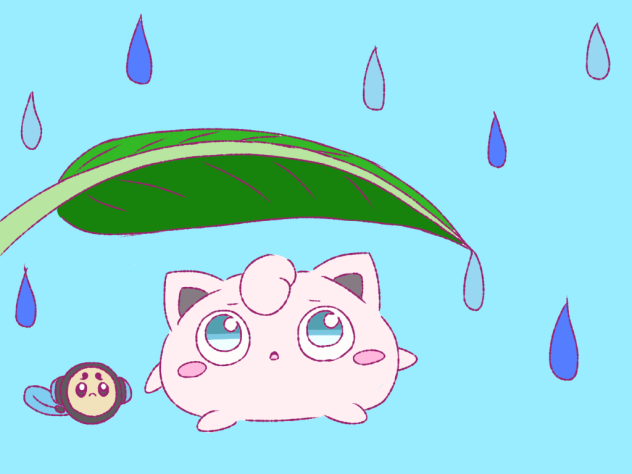 雨宿りプリンちゃん