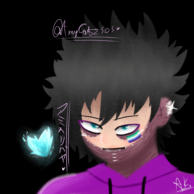 Dabi 💚💚🤍🩵💙(black hair) - ibisPaint