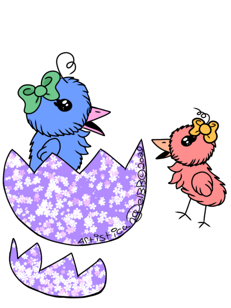 Blue And Pink Easter Chicks - Speedpaint