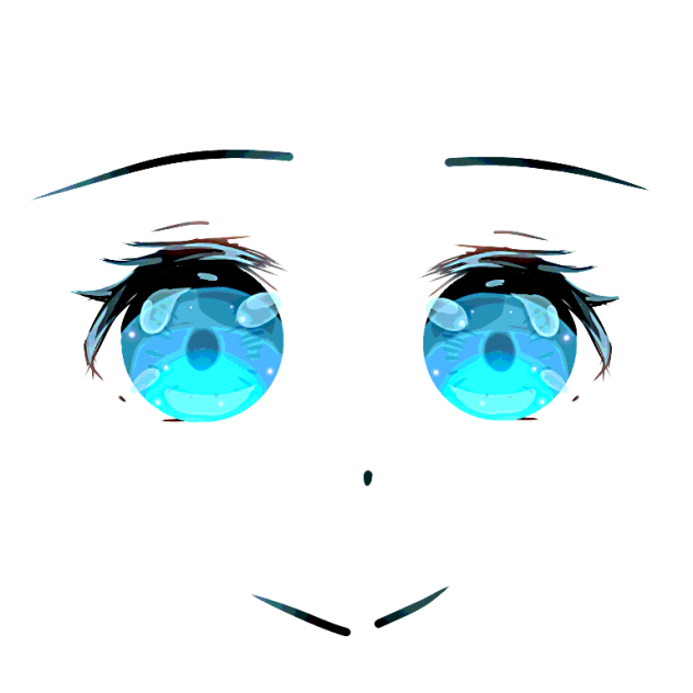 bright blue eyes
