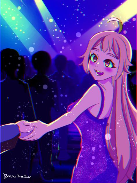 Sayuri is asking Zack to dance.