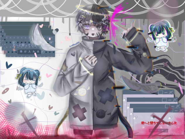 『꒰ა🤍🖤໒꒱……？』