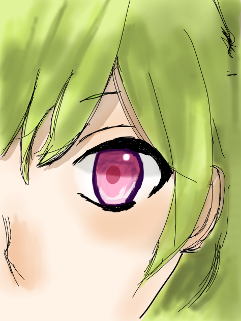 元気なキャラクターの目