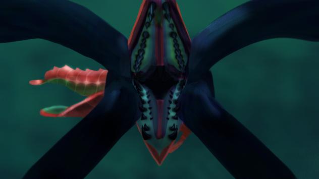 chelicerate about to eat the diver