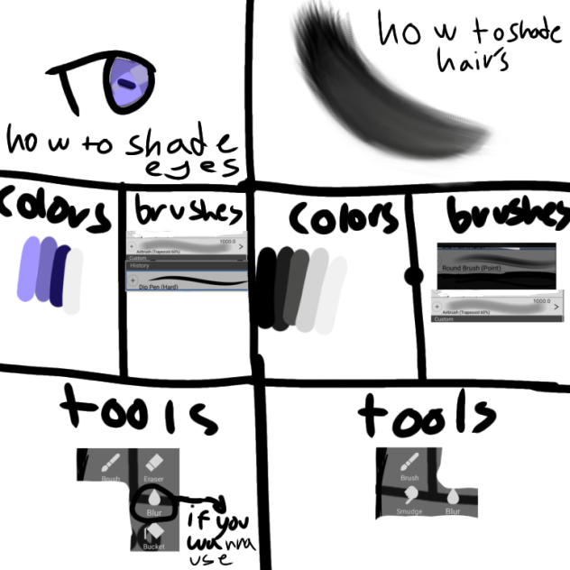 how to - shade eyes n hairs