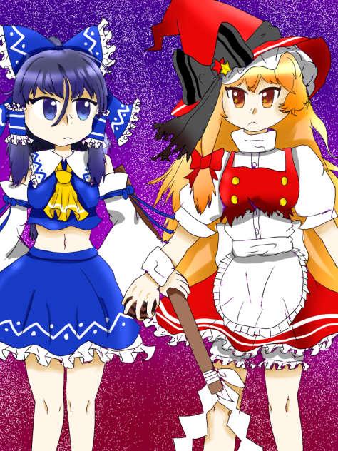 青霊夢と赤魔理沙