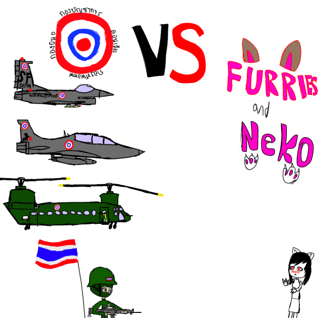 thai militaries vs ferry&neko
