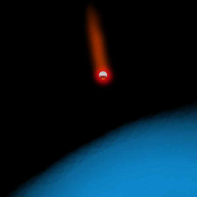 a meteor, burning up in the atmosphere.