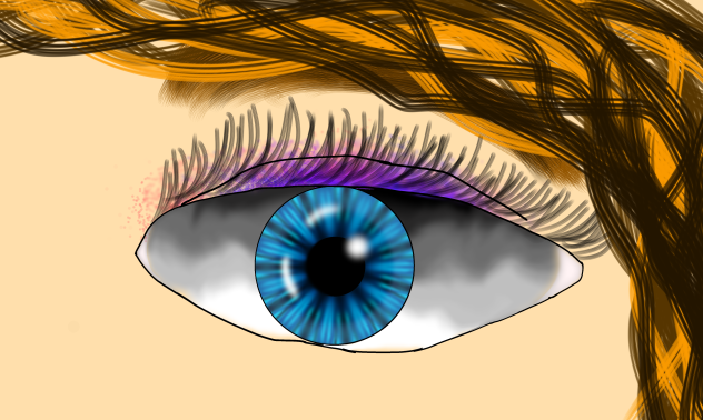 Blue-eye brown hair Girl