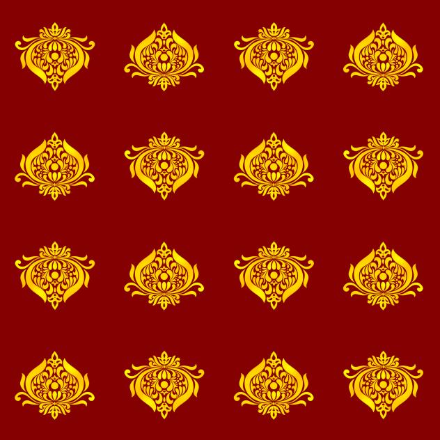 Red fabric pattern Indian&Chinese