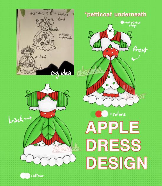 apple dress design 🌱🍎