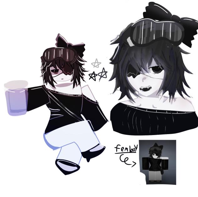 drawing my friends avatar who's a femboy