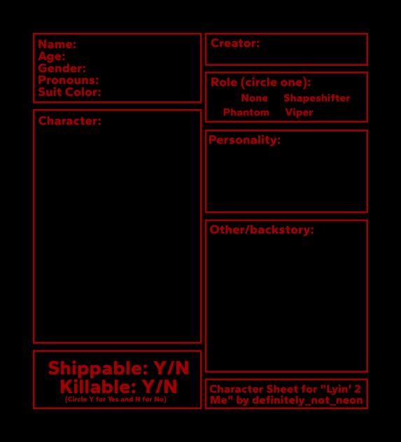 Imposters Character Sheet
